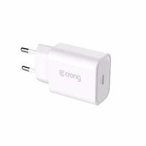 Crong USB-C Travel Charger 20 W PD sieninis įkroviklis, baltas