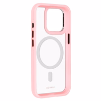 Liavec Hibridinis magnetinis skaidrus dėklas iPhone 15 Pro šviesiai rožinis