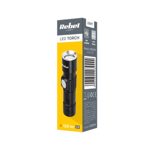 Rebel aliuminis žibintuvėlis, 3 W, ZOOM, USB kištukas