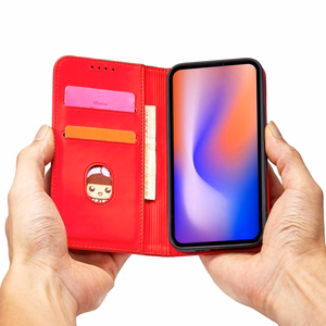 Magnetinis dėklas kortelėms iPhone 12 Pro Max dėklas kortelių piniginė kortelių laikiklis raudonas