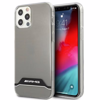 AMG Electroplate juodas ir baltas dėklas iPhone 12 / 12 Pro - skaidrus