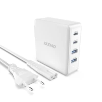 GaN 100W greitas sieninis įkroviklis 2 x USB-C / 2 x USB Dudao A100EU - baltas