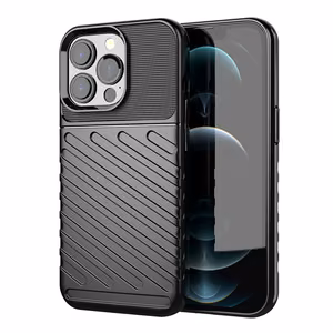 Thunder dėklas lankstus tvirtas patvarus dangtelis TPU dėklas iPhone 13 Pro juodas