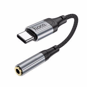Adapter AUX USB C to Jack 3,5 mm Hoco 0,12 m LS36 black