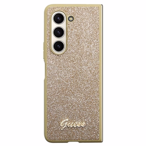 Guess Glitter Script dėklas telefonui Samsung Galaxy Z Fold 5 - auksinis