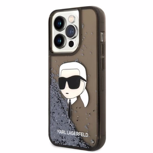 Karl Lagerfeld Glitter Karl's Head dėklas telefonui iPhone 14 Pro Max - juodas