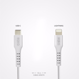 SBS TECABLELIGTC1W Кабель USB-C - Lightning MFi сертифицирован 1m - белый