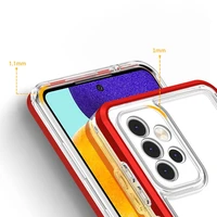 Clear 3in1 dėklas telefonui Samsung Galaxy A73 rėmelio gelis raudona