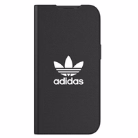 Adidas OR knygos tipo dėklas BASIC iPhone 13 - juodas ir baltas