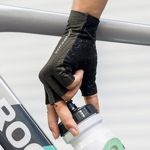 Rockbros Breathable Short Finger Cycling Gloves, Size: L - Green