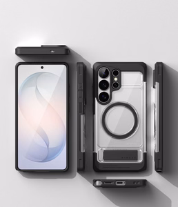 Ringke UX Magnetic MagSafe Dėklas for Samsung Galaxy S26 Ultra - Clear juodas