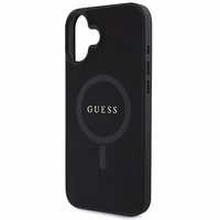 Dėklas telefonui Guess Saffiano Klasikinis Logotipas MagSafe iPhone 16 Plus - juodas