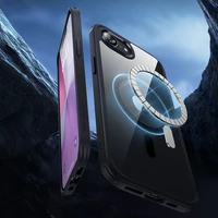 ESR Classic Hybrid Halolock MagSafe iPhone 16e dėklas - skaidrus/juodas