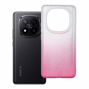 SHINING dėklas telefonui XIAOMI Redmi Note 14 Pro Plus 5G permatomas rožinis