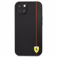 Ferrari FESAXHCP13SBK iPhone 13 mini 5.4" juodas/juodas kietas dėklas On Track Carbon Stripe
