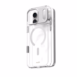 Moshi iGlaze MagSafe dėklas, skirtas iPhone 17 Pro Max, „Luna Silver“ spalvos