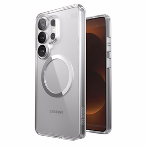 Speck Presidio Perfect-Clear Magnet dėklas, skirtas Samsung Galaxy S26 Ultra, „Clear / Silver“ spalvos
