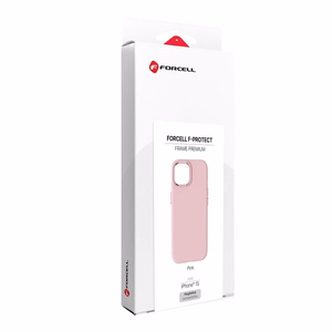 Чехол для iPhone 15 Forcell F-Protect Frame Premium совместим с MagSafe розовый
