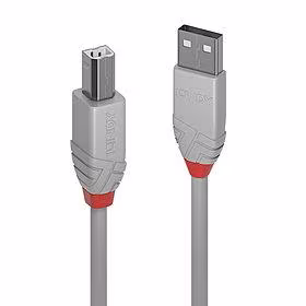Lindy USB2 A-B laidas 2m Anthra pilkas