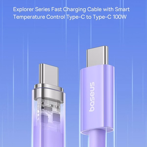 BASEUS kabelis Type-C į Type-C PD 6A 100W Explorer 1m violetinis P10319703221-01 / CB000043