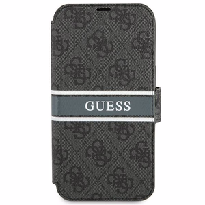 Guess GUBKP13S4GDGR iPhone 13 mini 5.4" серый/серый книжка 4G Stripe