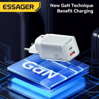 Įkroviklis Essager "Zhiqi GaN" melsvas 45W (PD / QC3.0)