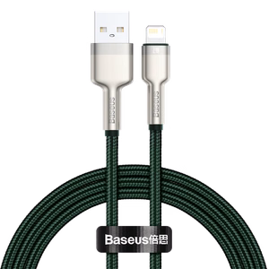 USB laidas "Lightning Baseus Cafule", 2,4 A, 1 m (žalias)