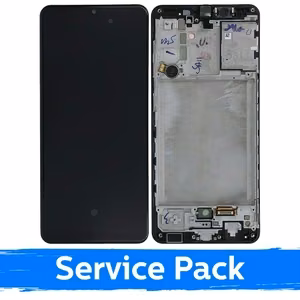 LCD Display Compatible With Samsung A315 A31 Black With Frame (Service Pack)