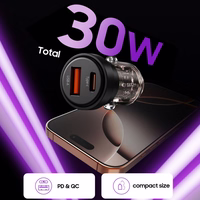 Tech-Protect CC03 30W automobilinis įkroviklis 2 lizdai USB-A / USB-C juodas