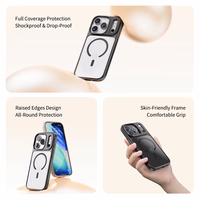 Rock Guard serijos magnetinis dėklas telefonui Iphone 17 Pro skaidrus-juodas