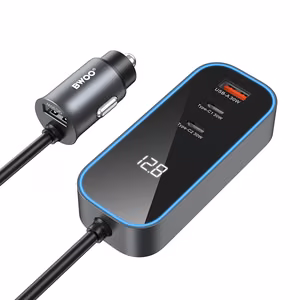 Автомобильное зарядное устройство BWOO CC107 PD 1x USB-C — USB-A 30W чёрное