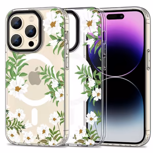 Tech-Protect MagMood MagSafe dėklas telefonui iPhone 15 Pro - ramunėlės su lapais