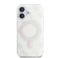 Guess IML 4G fonas Magnetinis dėklas telefonui iPhone 16 - baltas