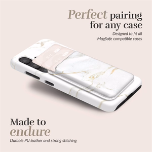 MIO White Marble Magsafe Dėklas su kortelių laikiklyje