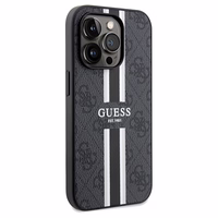 Guess GUHMP15LP4RPSK iPhone 15 Pro 6.1" juodas dėklas 4G Printed Stripes MagSafe
