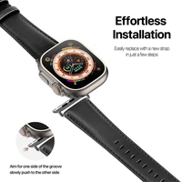 DUX DUCIS dirželis YS natūralios odos Apple Watch 38 / 40 / 41 mm juodas