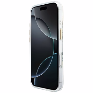 Guess IML Script Metal MagSafe Dėklas for iPhone 17 - skaidrus