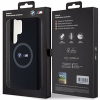BMW M Silikoninis spausdintas žiedas Magnetinis dėklas telefonui Samsung Galaxy S24 Ultra - juodas