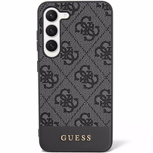 Guess GUHCS23SG4GLGR S23 S911 juodas/juodas kietas dėklas 4G Stripe kolekcija