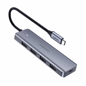 Ugreen USB Type-C hub - 4x USB 3.2 Gen 1 with USB-C power port gray (CM219 70336)