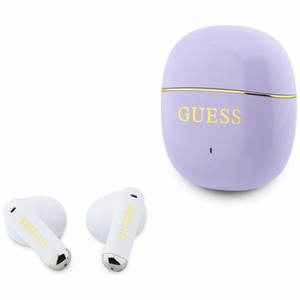 Belaidės TWS ausinės Guess Glossy Gold Line Classic, violetinės