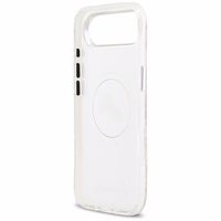 Karl Lagerfeld IML Blizgantis Karl & Choupette Heads Logo magnetinis dėklas telefonui iPhone Air - pilkas