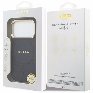 Guess Peony Hot Stamp MagSafe Dėklas for iPhone 17 Pro Max - mėlynas