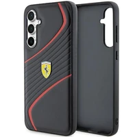 Ferrari Twist Metal Logo dėklas telefonui Samsung Galaxy S23 FE - juodas