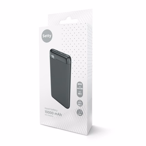 "Setty" maitinimo bankas 10000 mAh LCD SPBL-10 juodas