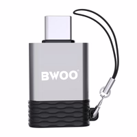 BWOO adapteris USB - USB-C pilkas OTG BZ-35
