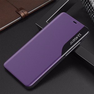 Eco Leather View Case eleganti knygos tipo dėklas su stovu iPhone 13 Pro Max violetinis