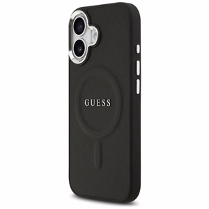 Guess klasikinio logotipo magnetinis dėklas, skirtas iPhone 17 – juodas