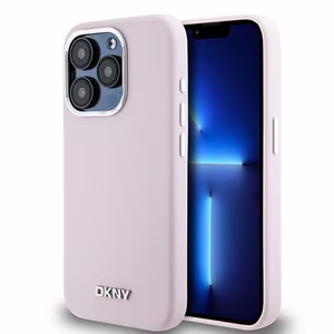 DKNY Liquid Silicone Small Metal Logo MagSafe Dėklas telefonui iPhone 15 Pro - rožinis (m)