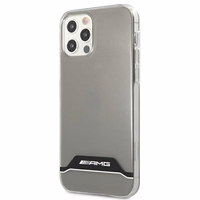 AMG Electroplate juodas ir baltas dėklas iPhone 12 / 12 Pro - skaidrus